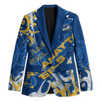 Personalized Parramatta Eels Rugby Blazer Urban Street Graffiti Style - Distressed Splatter Elements