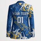 Personalized Parramatta Eels Rugby Blazer Urban Street Graffiti Style - Distressed Splatter Elements