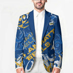 Personalized Parramatta Eels Rugby Blazer Urban Street Graffiti Style - Distressed Splatter Elements