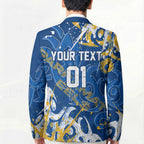 Personalized Parramatta Eels Rugby Blazer Urban Street Graffiti Style - Distressed Splatter Elements