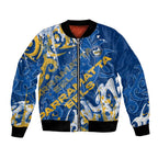 Personalized Parramatta Eels Rugby Bomber Jacket Urban Street Graffiti Style - Distressed Splatter Elements