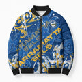 Personalized Parramatta Eels Rugby Bomber Puffer Jacket Urban Street Graffiti Style - Distressed Splatter Elements