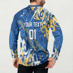 Personalized Parramatta Eels Rugby Button Sweatshirt Urban Street Graffiti Style - Distressed Splatter Elements