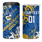 Personalized Parramatta Eels Rugby 4 in 1 Can Cooler Tumbler Urban Street Graffiti Style - Distressed Splatter Elements