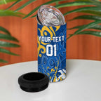 Personalized Parramatta Eels Rugby 4 in 1 Can Cooler Tumbler Urban Street Graffiti Style - Distressed Splatter Elements
