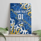 Personalized Parramatta Eels Rugby Canvas Wall Art Urban Street Graffiti Style - Distressed Splatter Elements
