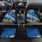 Personalized Parramatta Eels Rugby Car Mats Urban Street Graffiti Style - Distressed Splatter Elements