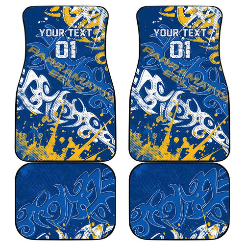 Personalized Parramatta Eels Rugby Car Mats Urban Street Graffiti Style - Distressed Splatter Elements