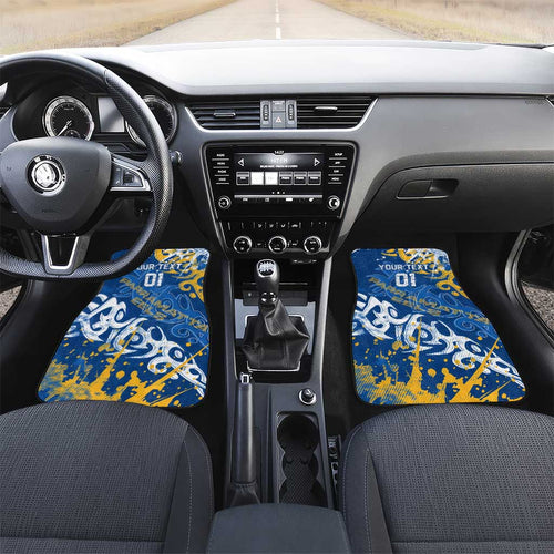 Personalized Parramatta Eels Rugby Car Mats Urban Street Graffiti Style - Distressed Splatter Elements