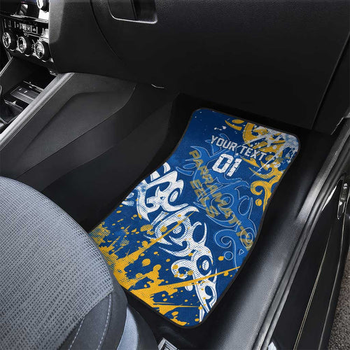 Personalized Parramatta Eels Rugby Car Mats Urban Street Graffiti Style - Distressed Splatter Elements