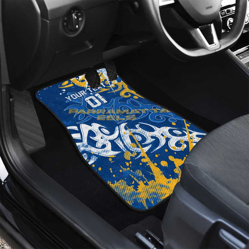 Personalized Parramatta Eels Rugby Car Mats Urban Street Graffiti Style - Distressed Splatter Elements