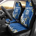 Personalized Parramatta Eels Rugby Car Seat Cover Urban Street Graffiti Style - Distressed Splatter Elements