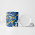 Personalized Parramatta Eels Rugby Ceramic Mug Urban Street Graffiti Style - Distressed Splatter Elements