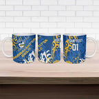 Personalized Parramatta Eels Rugby Ceramic Mug Urban Street Graffiti Style - Distressed Splatter Elements