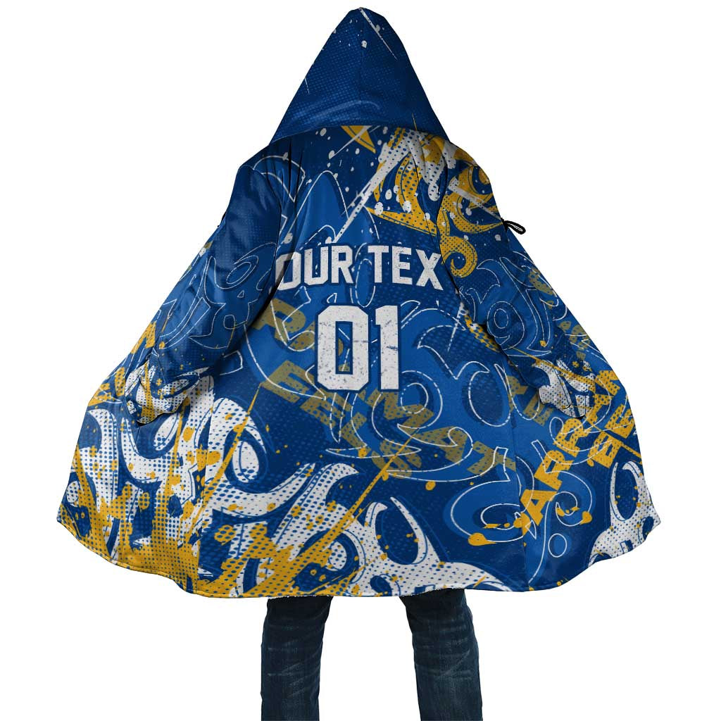 Personalized Parramatta Eels Rugby Cloak Urban Street Graffiti Style - Distressed Splatter Elements