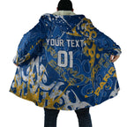 Personalized Parramatta Eels Rugby Cloak Urban Street Graffiti Style - Distressed Splatter Elements