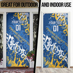 Personalized Parramatta Eels Rugby Door Cover Urban Street Graffiti Style - Distressed Splatter Elements