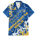 Personalized Parramatta Eels Rugby Family Matching Long Sleeve Bodycon Dress and Hawaiian Shirt Urban Street Graffiti Style - Distressed Splatter Elements