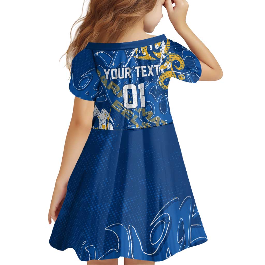 Personalized Parramatta Eels Rugby Family Matching Off The Shoulder Long Sleeve Dress and Hawaiian Shirt Urban Street Graffiti Style - Distressed Splatter Elements