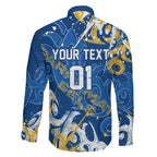 Personalized Parramatta Eels Rugby Family Matching Off Shoulder Maxi Dress and Hawaiian Shirt Urban Street Graffiti Style - Distressed Splatter Elements