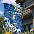 Personalized Parramatta Eels Rugby Garden Flag Urban Street Graffiti Style - Distressed Splatter Elements