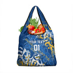 Personalized Parramatta Eels Rugby Grocery Bag Urban Street Graffiti Style - Distressed Splatter Elements