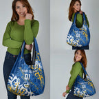 Personalized Parramatta Eels Rugby Grocery Bag Urban Street Graffiti Style - Distressed Splatter Elements