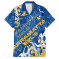 Personalized Parramatta Eels Rugby Hawaiian Shirt Urban Street Graffiti Style - Distressed Splatter Elements