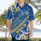 Personalized Parramatta Eels Rugby Hawaiian Shirt Urban Street Graffiti Style - Distressed Splatter Elements