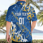 Personalized Parramatta Eels Rugby Hawaiian Shirt Urban Street Graffiti Style - Distressed Splatter Elements