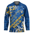 Personalized Parramatta Eels Rugby Hockey Jersey Urban Street Graffiti Style - Distressed Splatter Elements