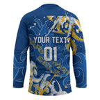 Personalized Parramatta Eels Rugby Hockey Jersey Urban Street Graffiti Style - Distressed Splatter Elements