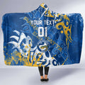Personalized Parramatta Eels Rugby Hooded Blanket Urban Street Graffiti Style - Distressed Splatter Elements