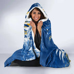 Personalized Parramatta Eels Rugby Hooded Blanket Urban Street Graffiti Style - Distressed Splatter Elements