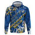 Personalized Parramatta Eels Rugby Hoodie Urban Street Graffiti Style - Distressed Splatter Elements