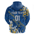 Personalized Parramatta Eels Rugby Hoodie Urban Street Graffiti Style - Distressed Splatter Elements