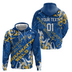 Personalized Parramatta Eels Rugby Hoodie Urban Street Graffiti Style - Distressed Splatter Elements