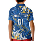 Personalized Parramatta Eels Rugby Kid Polo Shirt Urban Street Graffiti Style - Distressed Splatter Elements