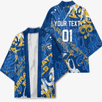 Personalized Parramatta Eels Rugby Kimono Urban Street Graffiti Style - Distressed Splatter Elements