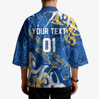 Personalized Parramatta Eels Rugby Kimono Urban Street Graffiti Style - Distressed Splatter Elements