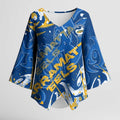 Personalized Parramatta Eels Rugby Kimono Sleeve Blouse Urban Street Graffiti Style - Distressed Splatter Elements