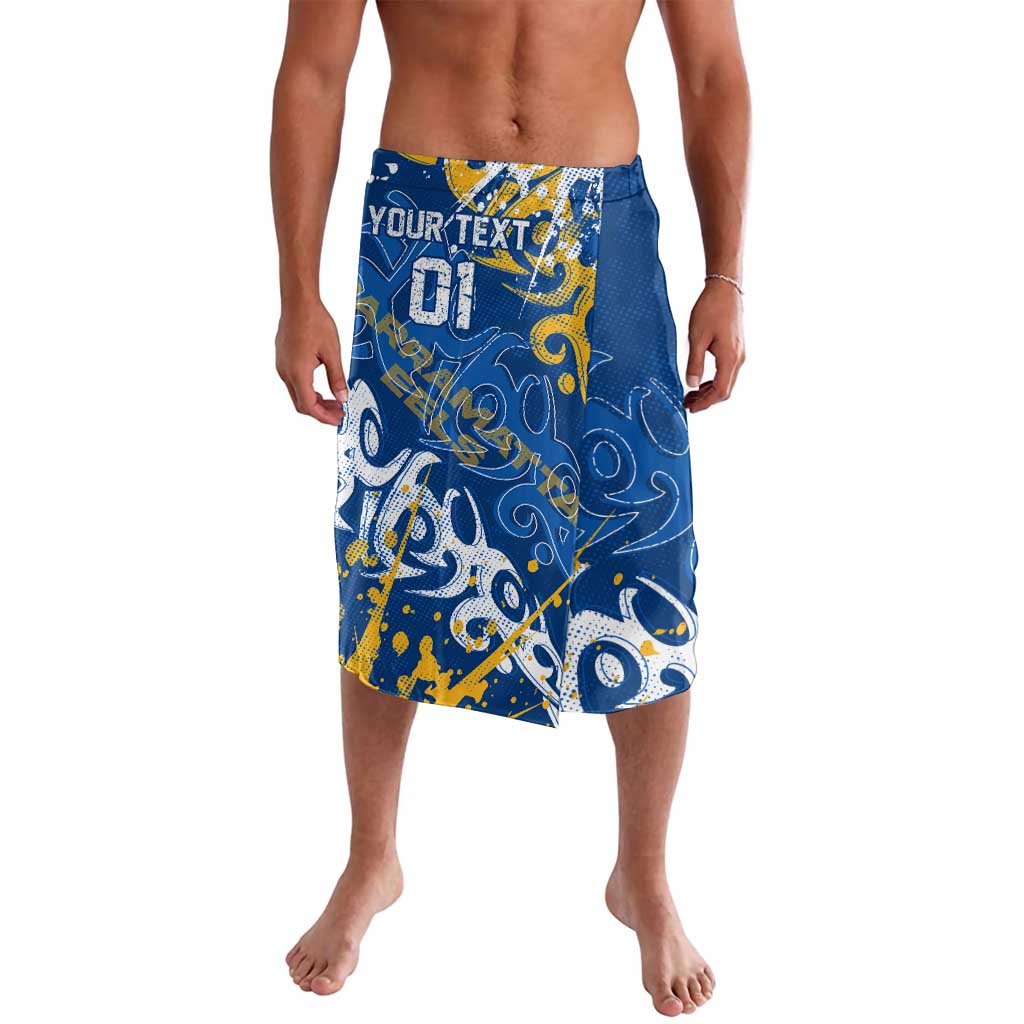 Personalized Parramatta Eels Rugby Lavalava Urban Street Graffiti Style - Distressed Splatter Elements