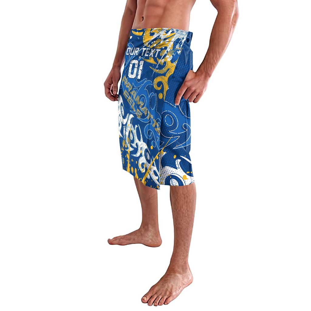 Personalized Parramatta Eels Rugby Lavalava Urban Street Graffiti Style - Distressed Splatter Elements