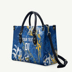Personalized Parramatta Eels Rugby Leather Bag Urban Street Graffiti Style - Distressed Splatter Elements