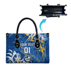 Personalized Parramatta Eels Rugby Leather Bag Urban Street Graffiti Style - Distressed Splatter Elements