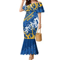 Personalized Parramatta Eels Rugby Mermaid Dress Urban Street Graffiti Style - Distressed Splatter Elements