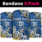 Personalized Parramatta Eels Rugby Neck Gaiter Urban Street Graffiti Style - Distressed Splatter Elements