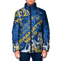 Personalized Parramatta Eels Rugby Padded Jacket Urban Street Graffiti Style - Distressed Splatter Elements