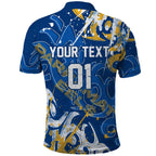 Personalized Parramatta Eels Rugby Polo Shirt Urban Street Graffiti Style - Distressed Splatter Elements