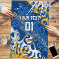 Personalized Parramatta Eels Rugby Puzzle Urban Street Graffiti Style - Distressed Splatter Elements